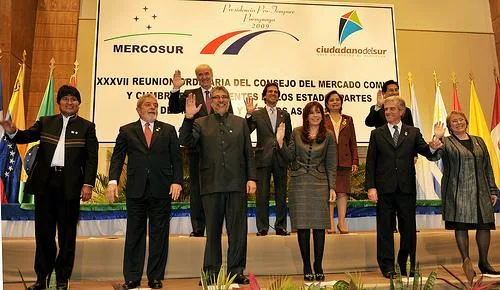 cumbre-mercosur Evo Morales, Lula Da silva, Fernando Lugo, Cristina Fernández de Kirchner, Tabaré Vázquez y Michelle Bachelet