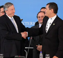 Néstor Kirchner y Rafael Correa