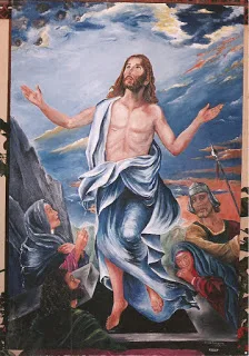 “Resurrección”, obra pictórica de 1,20x1,80 mts. de Isabel Aguinagalde, artista plástica paraguaya residente en Argentina
