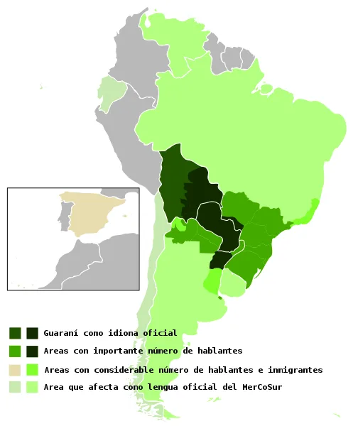 idio guaraní mapa