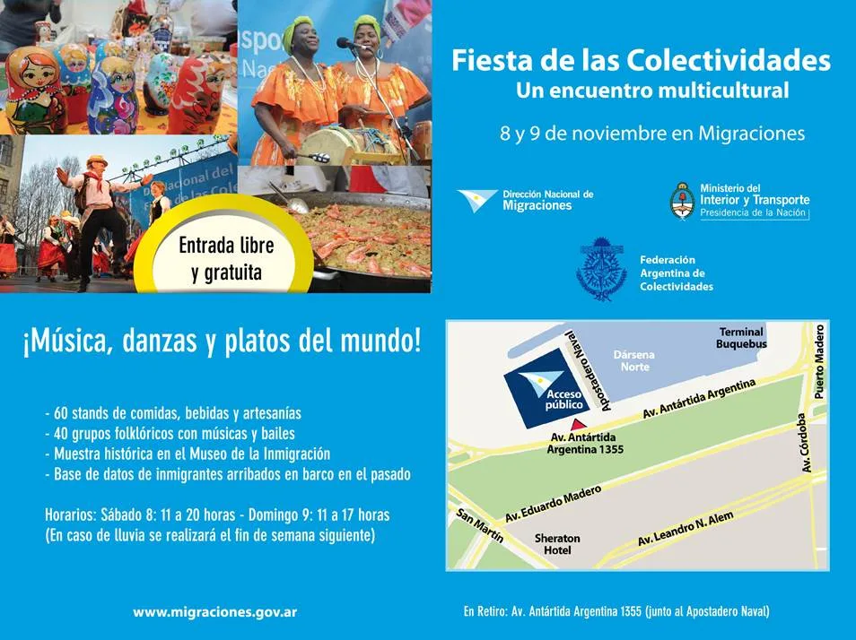 fiesta 8 y 9 nov. colectividades en migraracioes