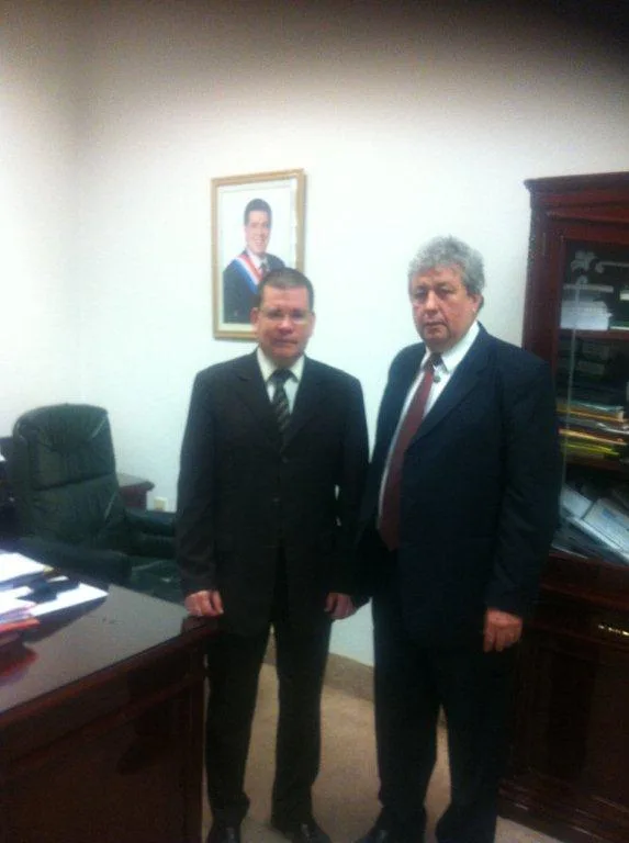 Dr. Antonio Barrios (I) y Diógenes Bernardo Galeano.