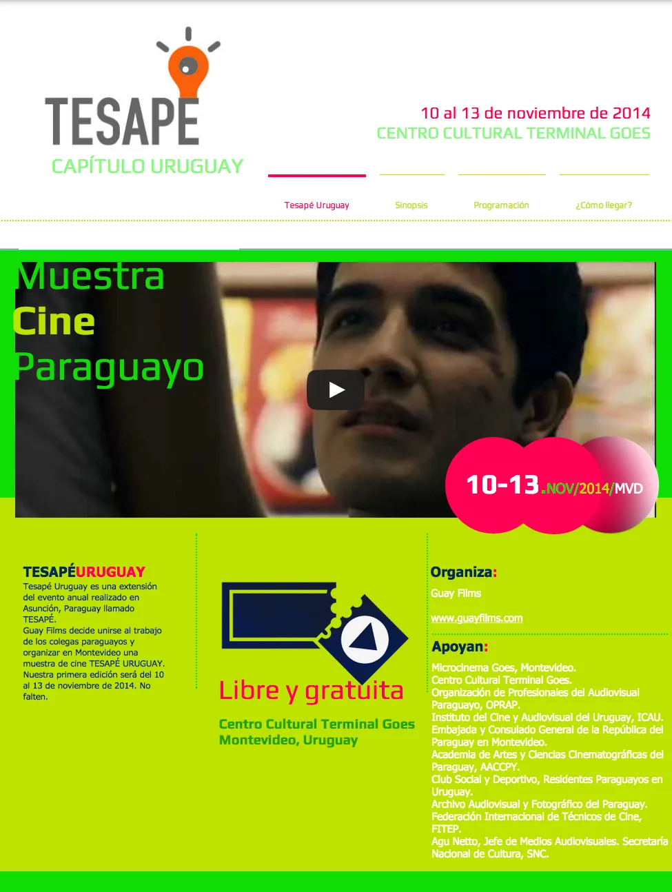 Tesape afiche_muestra_cine_paraguayo