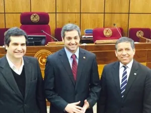 Marito Abdo Benítez (c),Carlos Filizzola y Carlos Amarilla,