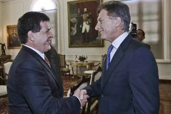 Horacio Cartes y Mauricio Macri, durante la visita de este último a nuestro país en noviembre del año pasado.