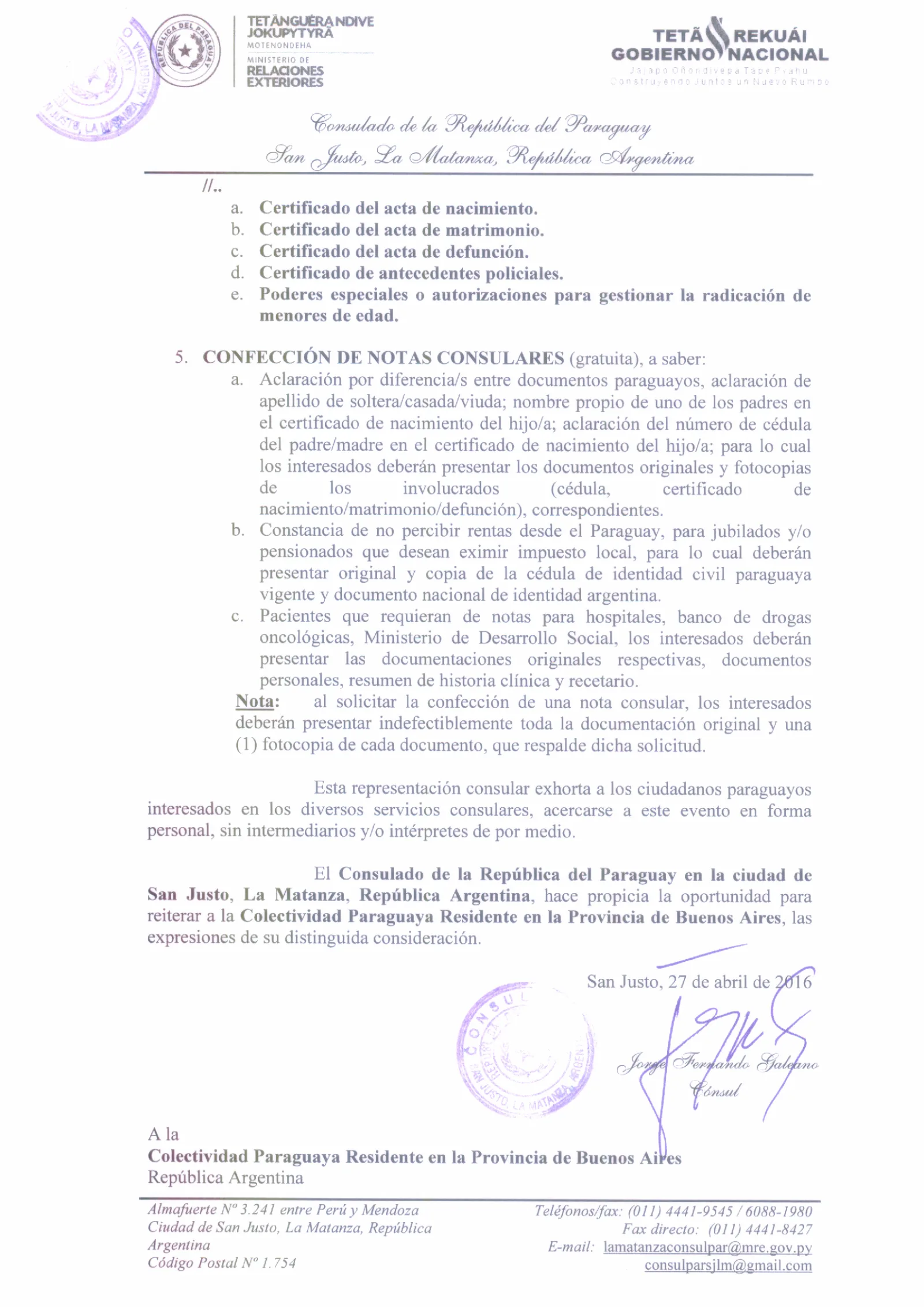 COMUNICADO Nº 2-16 segundo