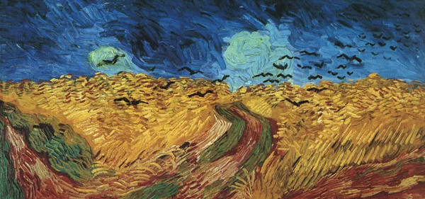 “Trigal bajo la tormenta o Trigal con Cuervos”, óleo sobre lienzo, de 50,2 por 103 cm. pintado por Van Gogh en 1890
