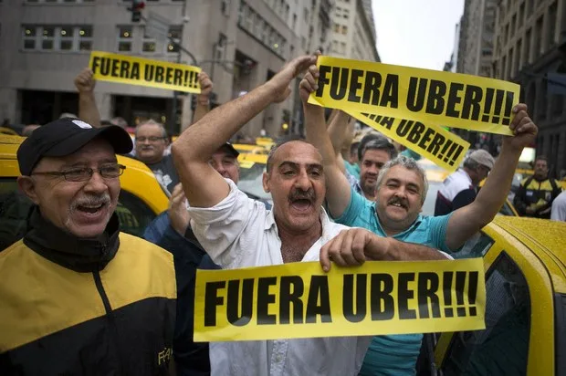 Manifestación de taxistas en Buenos Aires