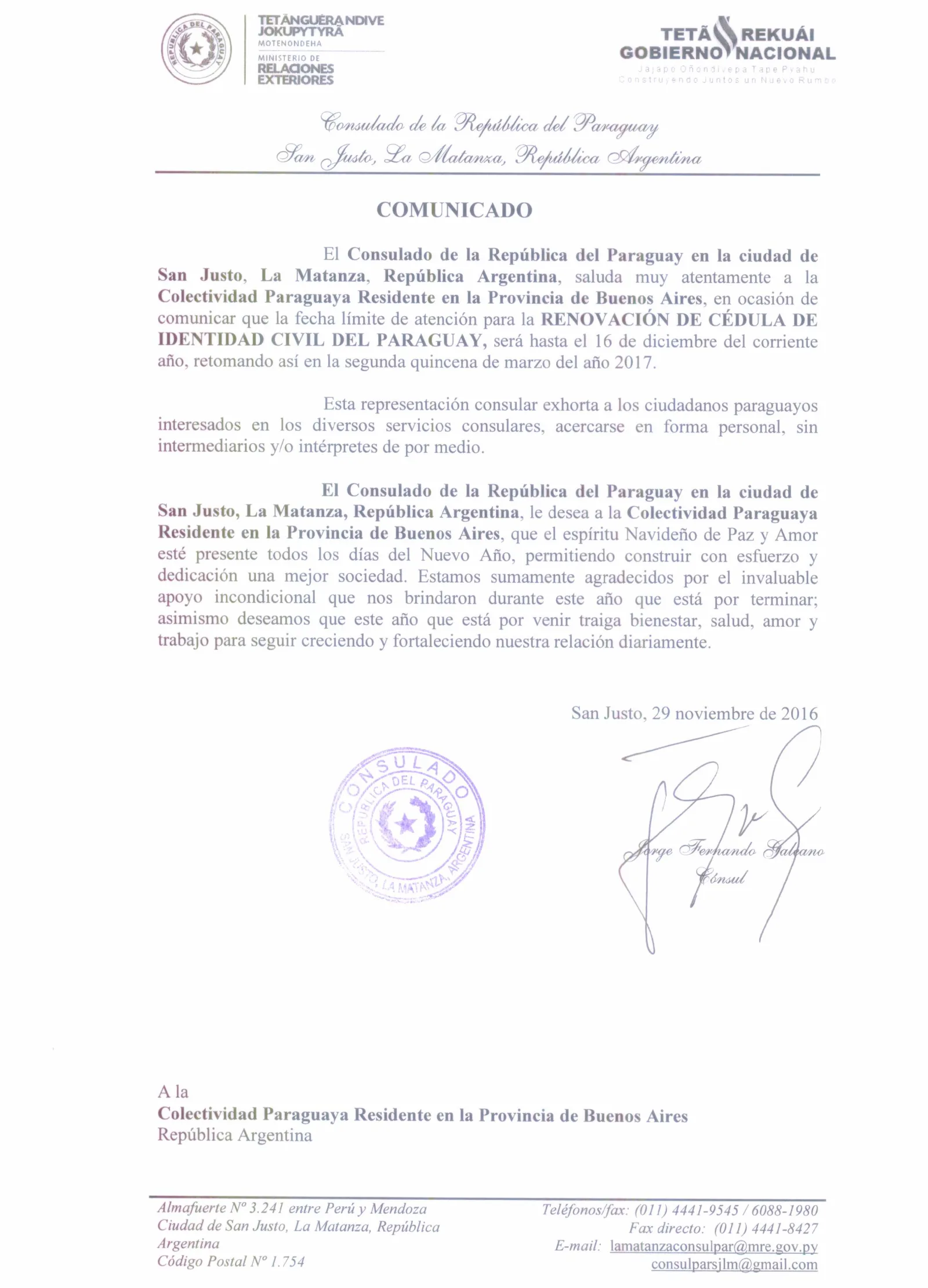 comunicado
