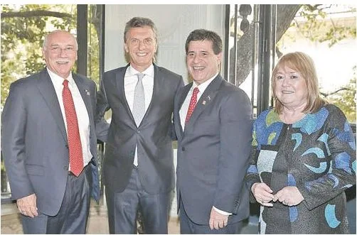 Loizaga, Macri, Cartes y Malcorra (Foto de archivo)