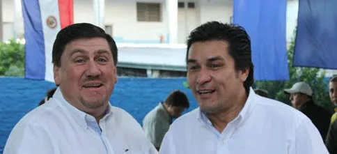 Blas Lanzoni (d), actual gobernador del Dpto. Central a quien Blas llano (I) postula como vicepresidente de Fernando Lugo para el 2018 (Foto: paraguay.com)
