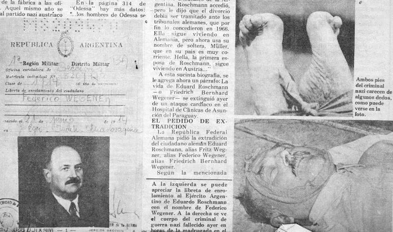Publicación sobre la muerte de Roschmann en el diario ABC color, 1977 /Foto de archivo